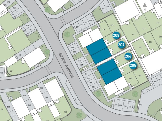 Site plan, 3 bed houses - artist impression subject to change